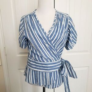 Max Studio Womens peplum wrap Top